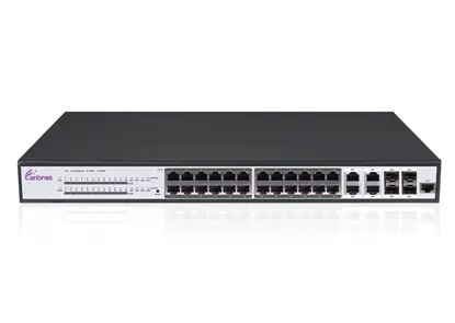 Interruptor Ethernet gerenciado com 24 portas PoE GE, 4 portas GE TX/SFP Combo