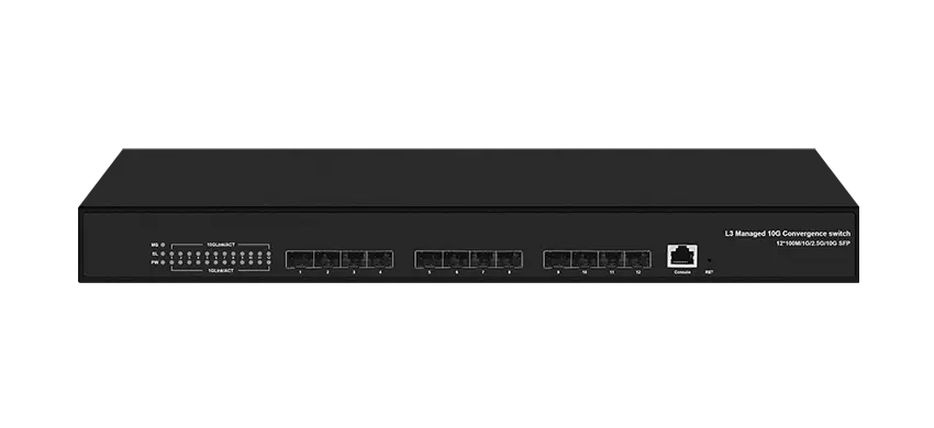 L3 interruptor 10G gerenciado, 12x10 0/1000M/10G SFP
