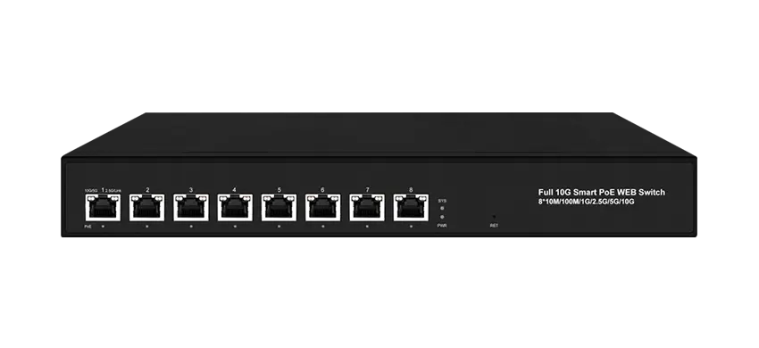 Multi-Gigabit Camada 3 Interruptor PoE Gerenciado 10G Cobre 8x40 M/100M/1G/2.5G/5G/10G RJ45