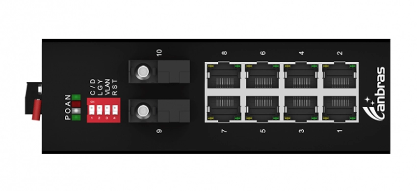 Interruptor Ethernet industrial 2x1000Base-X, 8x100/100/1000Base-T (PoE opcional)