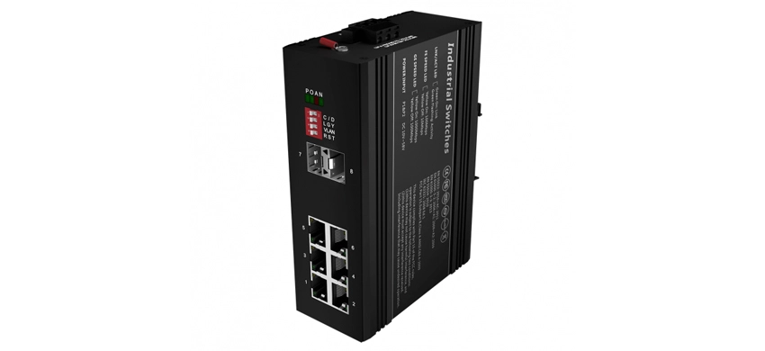 Interruptor Ethernet industrial 2x100Base-FX, 6x100/100Base-TX (PoE opcional)