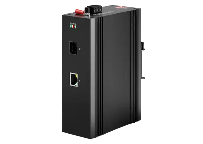 Conversor de mídia industrial Din-rail PoE 1x1000Base-X, 1x100/1000Base-T
