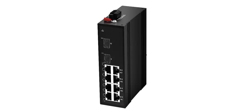 Interruptor Ethernet industrial 8x100/100/1000M RJ45 (PoE), Uplink 2x1000M SFP