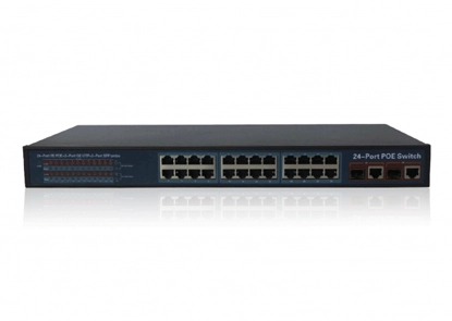 24x100M Ethernet PoE portas 2xGigabit Combo portas PoE switch
