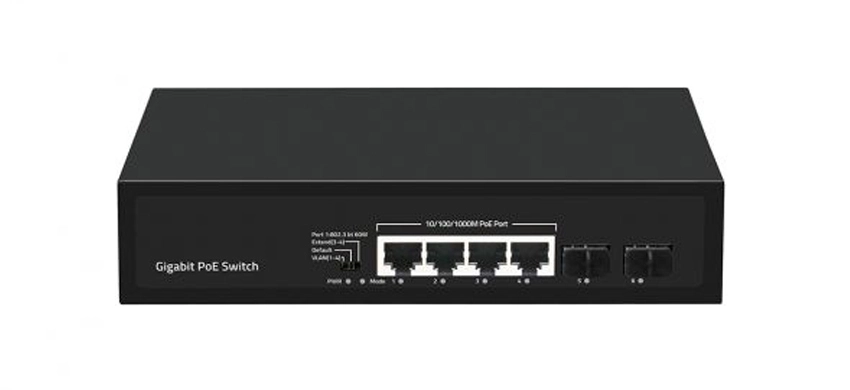 Interruptor de 6 portas Gigabit AI PoE BT