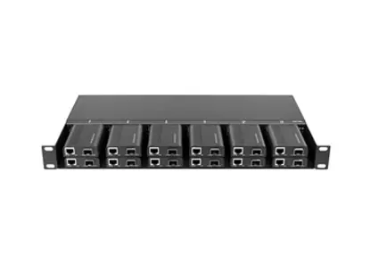 Chassis de alta densidade 12-Slot rack conversor de mídia em miniatura