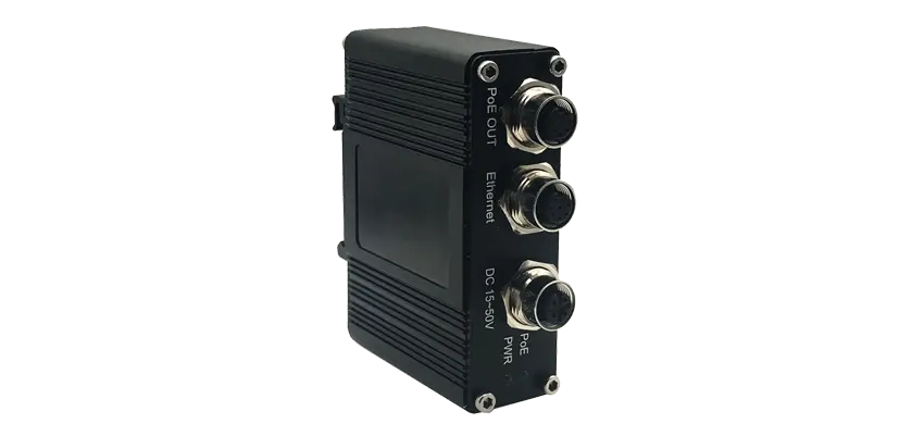 Único conector industrial do injetor 30w M12 do porto 10/100/1000 PoE