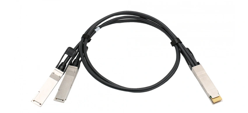 Cabo de cobre de fixação direta passiva 200G QSFPDD a 2x100G QSFP28