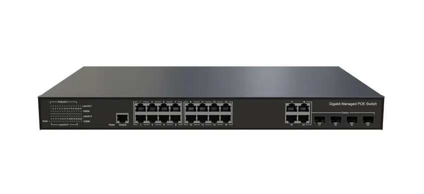 L3 Lite Ethernet controlado switch PoE 16x100/100/1000Base-T PoE , 4xGigabit Combo (RJ45/SFP)