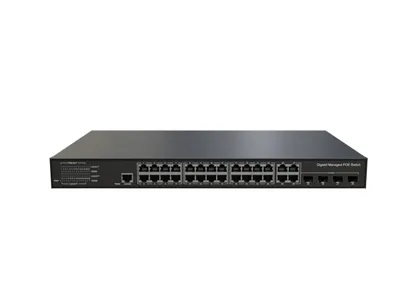 Interruptor de Ethernet controlado L3 Lite 24x100/100/1000Base-T PoE , 4xGigabit Combo (RJ45/SFP)