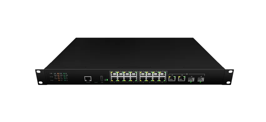 Camada 3 Ethernet Switch 16*10/100/1000/2500M RJ45, 2*1G/2.5G/5G/10G RJ45, 2*1G/10G SFP