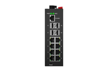 Interruptor gerenciado industrial Din-Rail L3 Lite 8x100/100/1000M RJ45, 4x1000M SFP