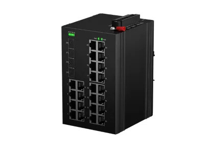 Rackmount Industrial L2 comutador de PoE gerenciado 24x100/100/1000M RJ45 PoE , Uplink 4x10G SFP